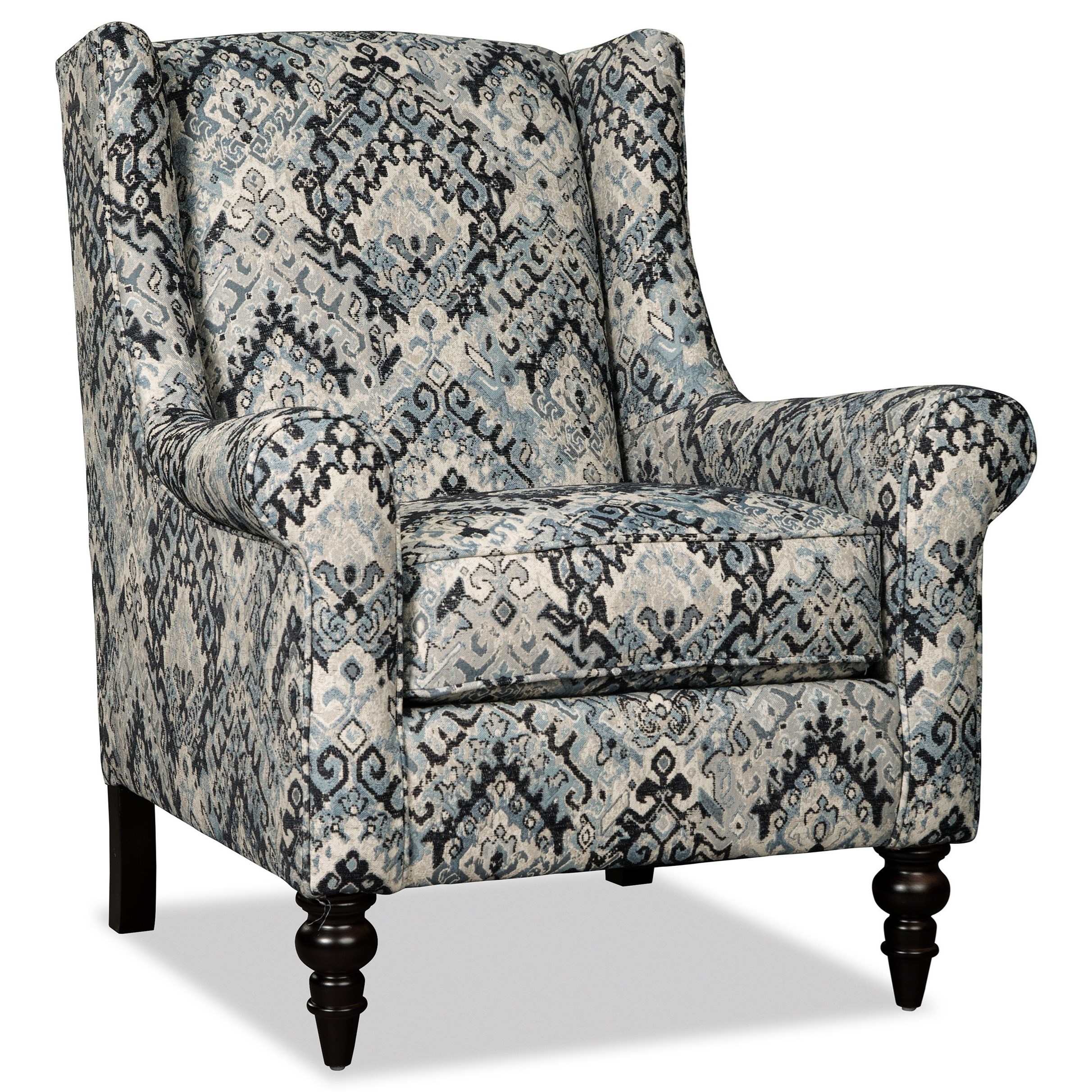 Craftmaster Accent Chairs Wing Back Chair with Traditional Turned Legs